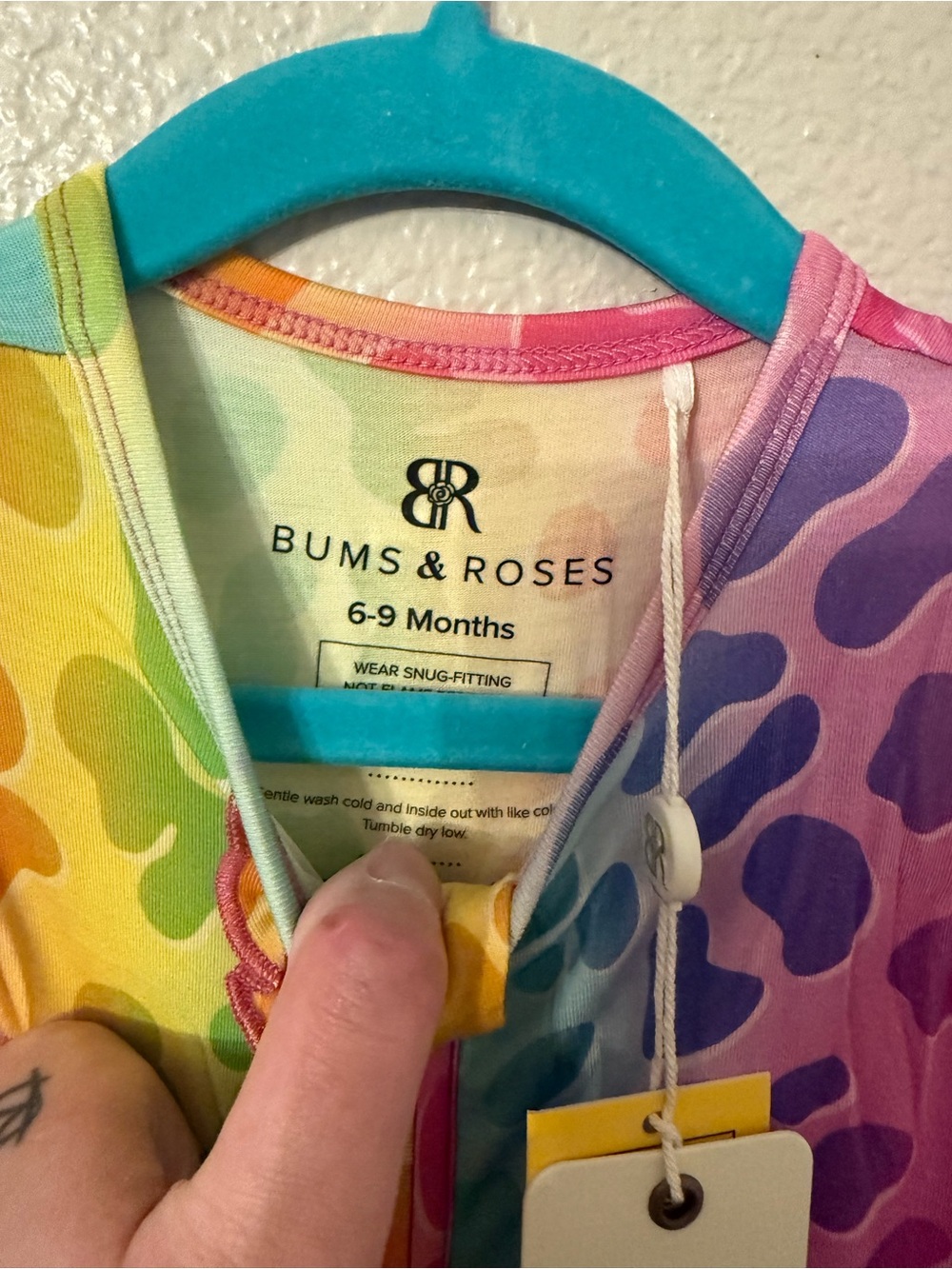 Rainbow Ruffle One-Piece Footie by RML & ROSES - Multicolor - Picture 4 of 4
